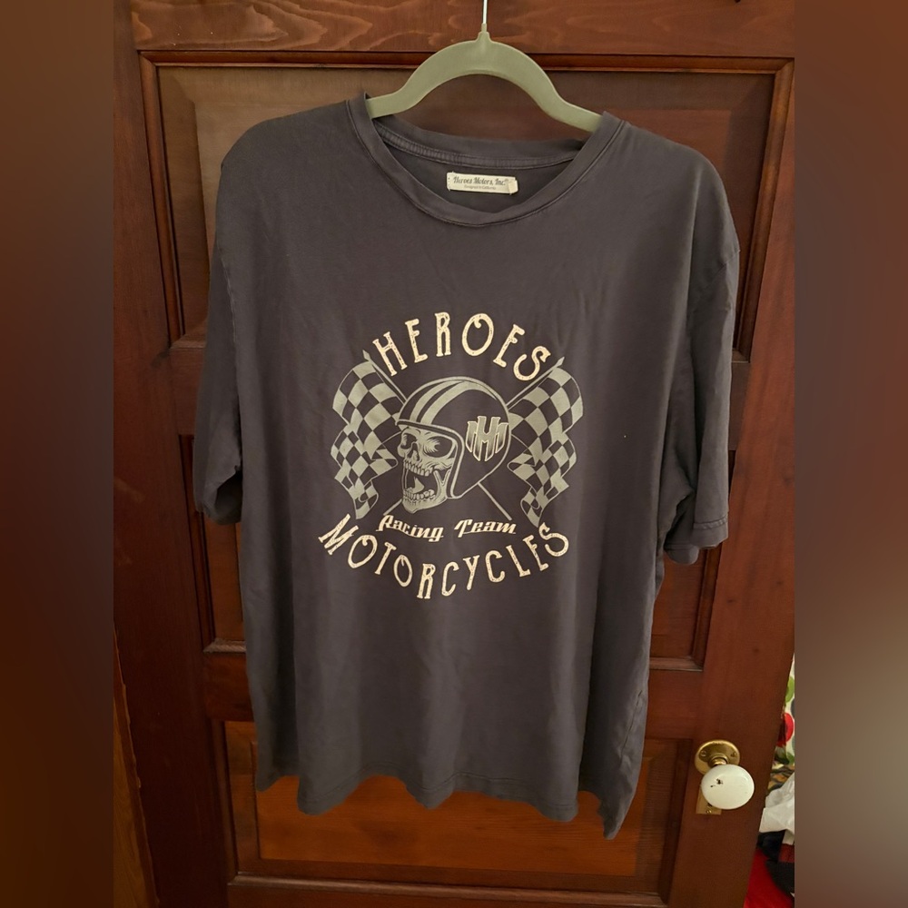 Heroes Motorcycles Graphic T-Shirt - Gray 2XL